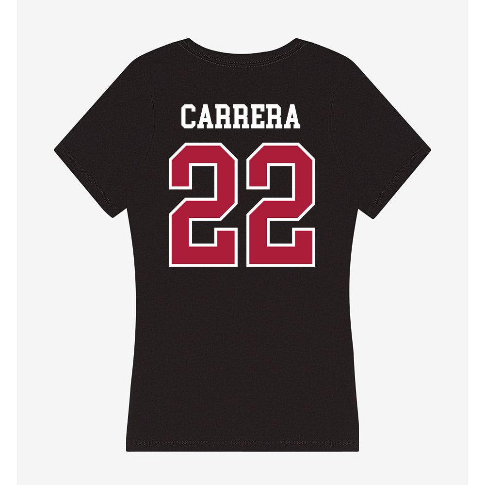 LMU - NCAA Softball : Angela Carrera - Women's V-Neck T-Shirt-1