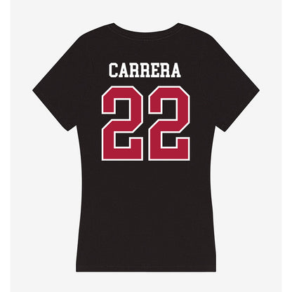 LMU - NCAA Softball : Angela Carrera - Women's V-Neck T-Shirt-1