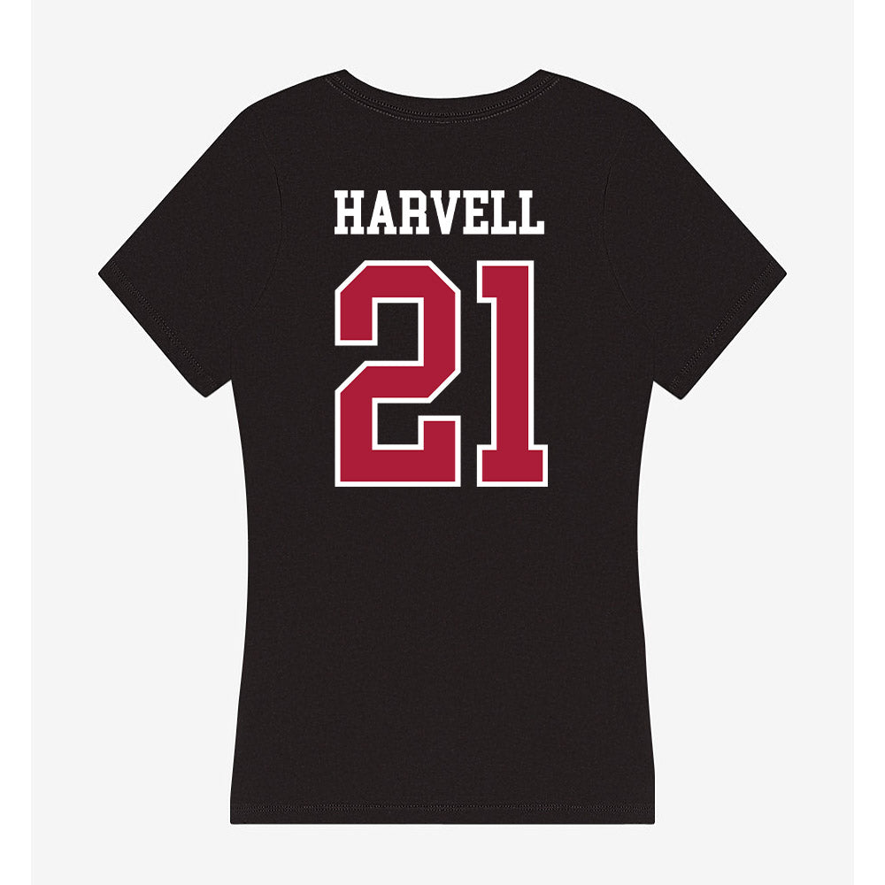 LMU - NCAA Softball : Sakora Harvell - Women's V-Neck T-Shirt-1