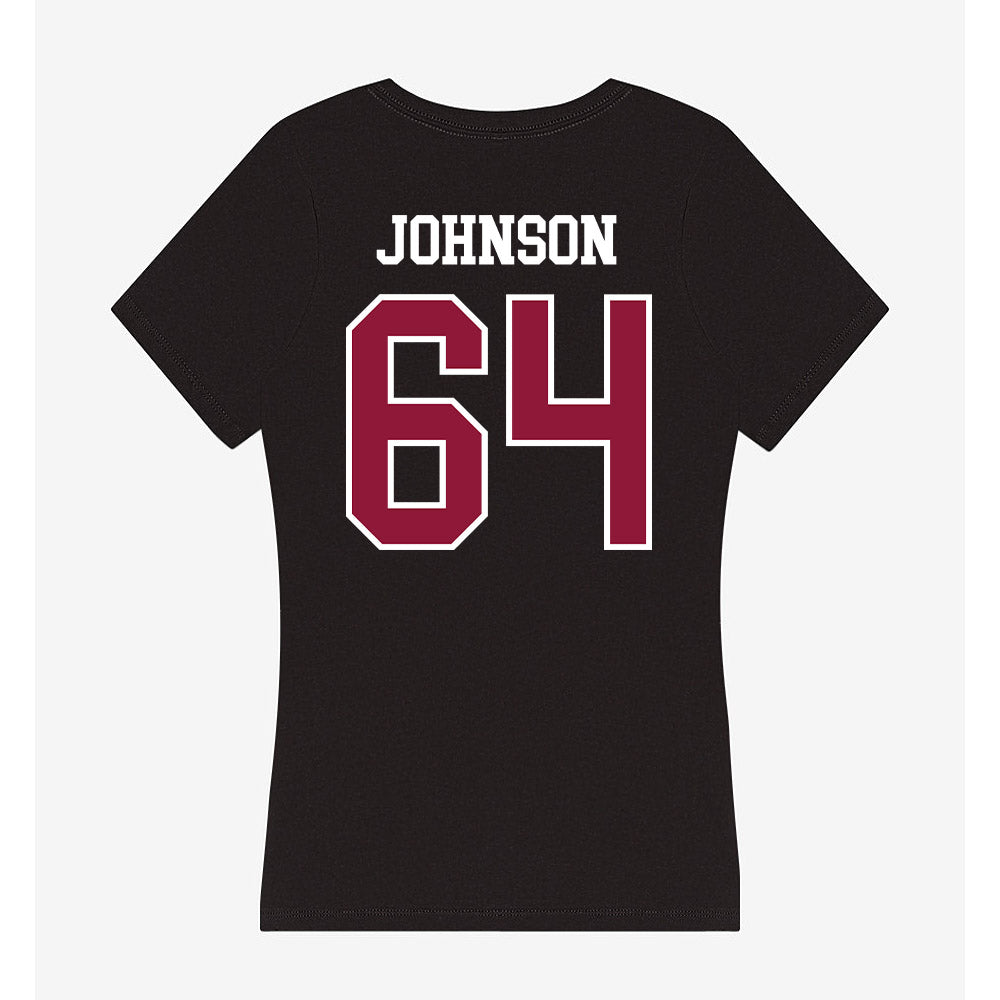 Henderson State - NCAA Football : Brandon Johnson - Women's V-Neck T-Shirt-1