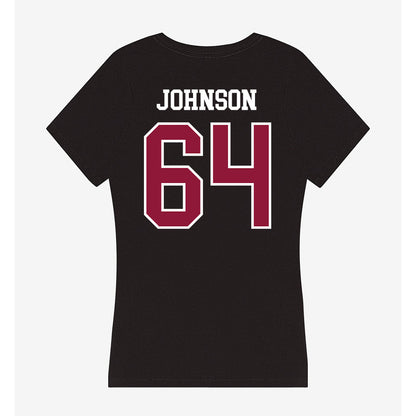 Henderson State - NCAA Football : Brandon Johnson - Women's V-Neck T-Shirt-1