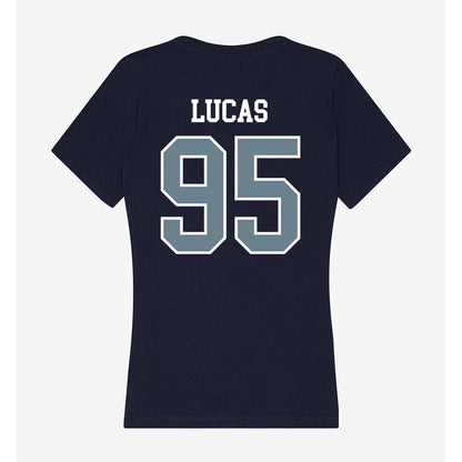 Howard - NCAA Football : Israel Lucas - Women's V-Neck T-Shirt-1