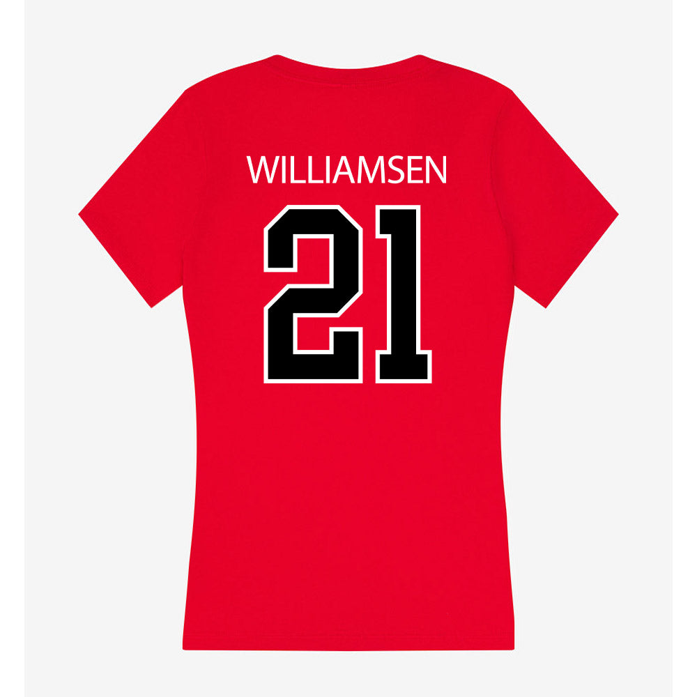 Marist - NCAA Women's Basketball : Danielle Williamsen - Women's V-Neck T-Shirt-1