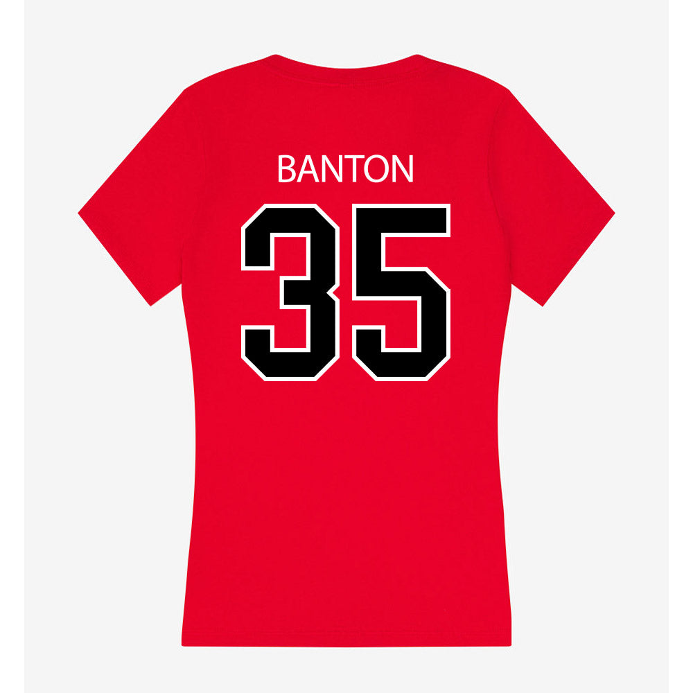 Marist - NCAA Football : Nathaniel Banton - Women's V-Neck T-Shirt-1
