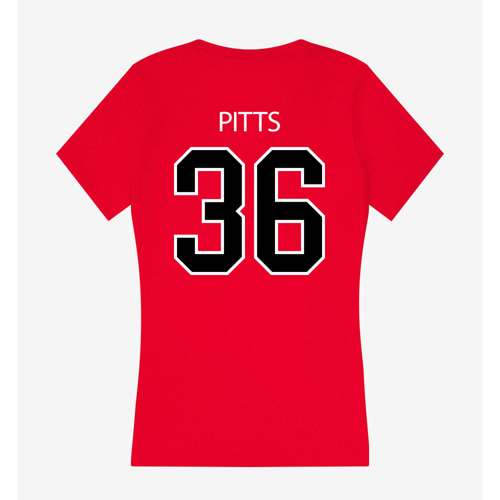 Marist - NCAA Football : Corey Pitts - Women's V-Neck T-Shirt-1