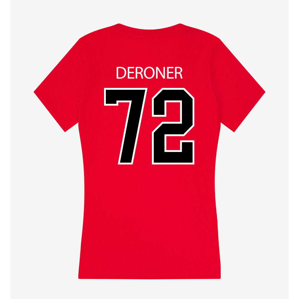 Marist - NCAA Football : Carson DeRoner - Women's V-Neck T-Shirt-1