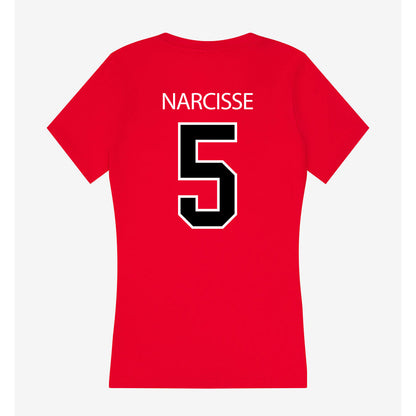 Marist - NCAA Football : Lamont Narcisse - Women's V-Neck T-Shirt-1