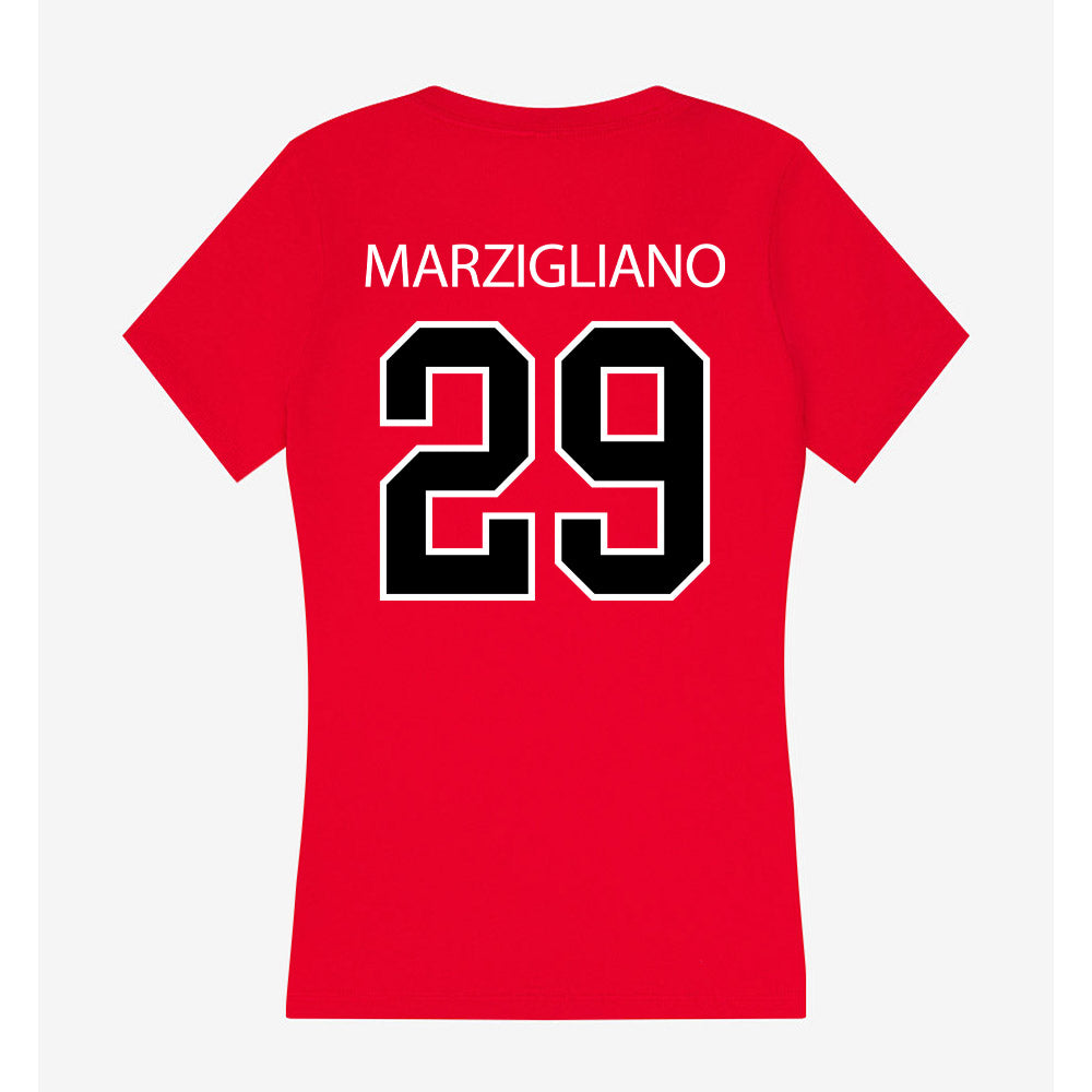 Marist - NCAA Men's Lacrosse : Gavin Marzigliano - Women's V-Neck T-Shirt-1