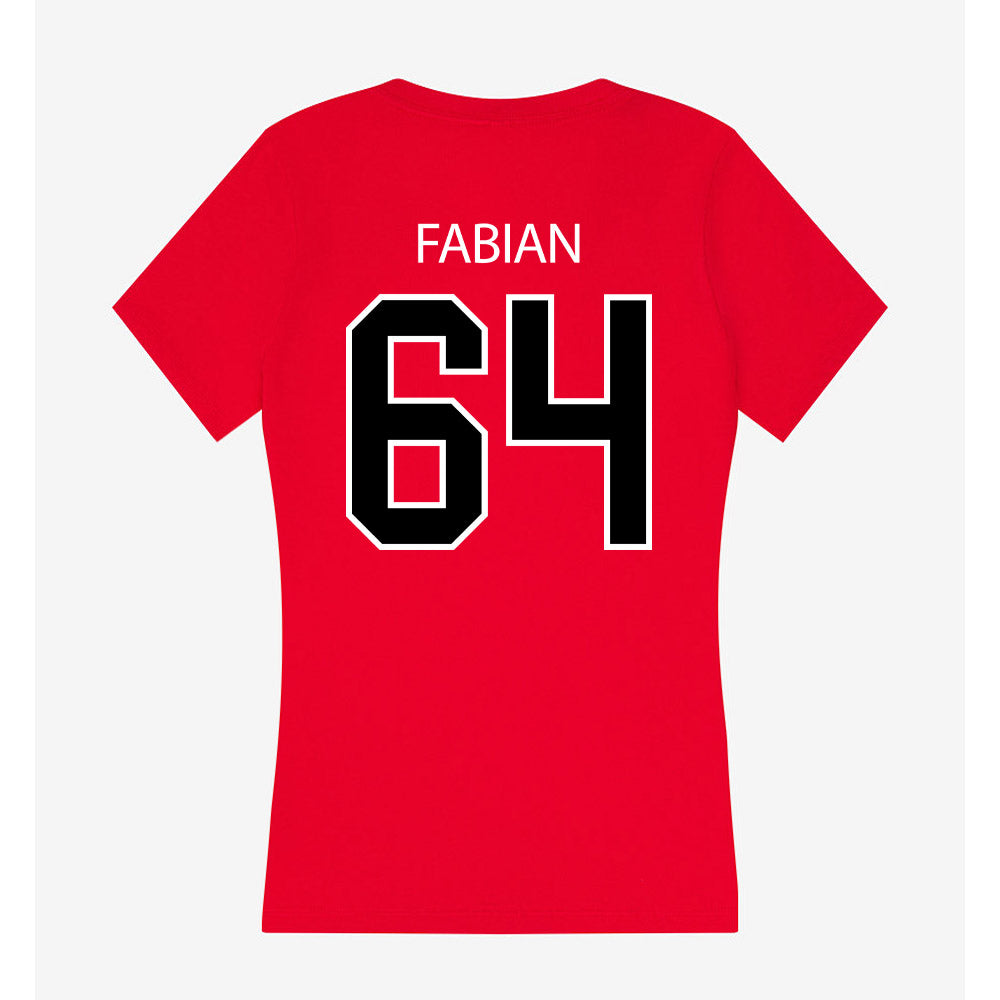 Marist - NCAA Football : Jake Fabian - Women's V-Neck T-Shirt-1