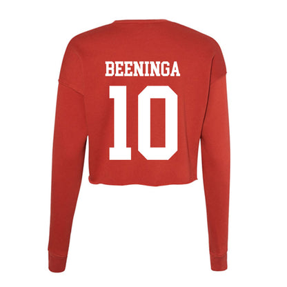 MSUM - NCAA Men's Basketball : Eddie Beeninga - Women's Cropped Crew Fleece-1