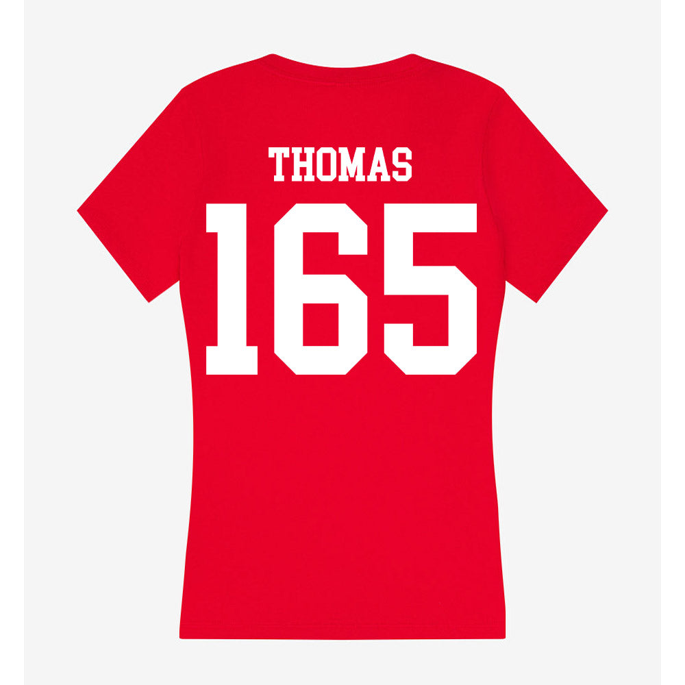 MSUM - NCAA Wrestling : Jacob Thomas - Women's V-Neck T-Shirt-1