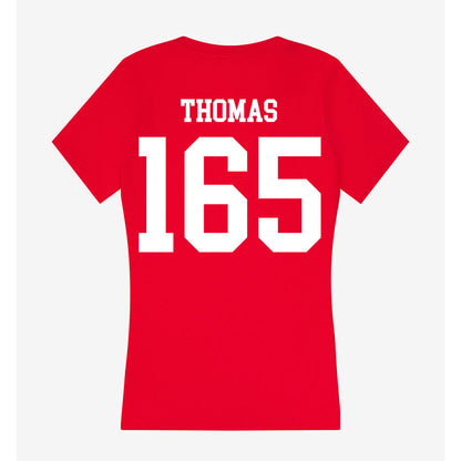 MSUM - NCAA Wrestling : Jacob Thomas - Women's V-Neck T-Shirt-1