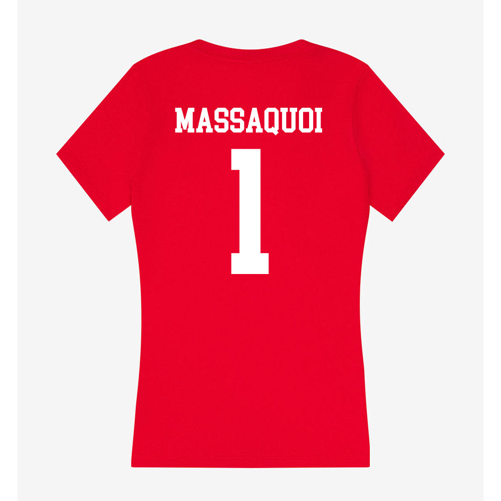 MSUM - NCAA Women's Basketball : Grace Massaquoi - Women's V-Neck T-Shirt-1