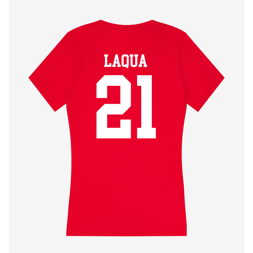 MSUM - NCAA Women's Volleyball : Leah Laqua - Women's V-Neck T-Shirt-1