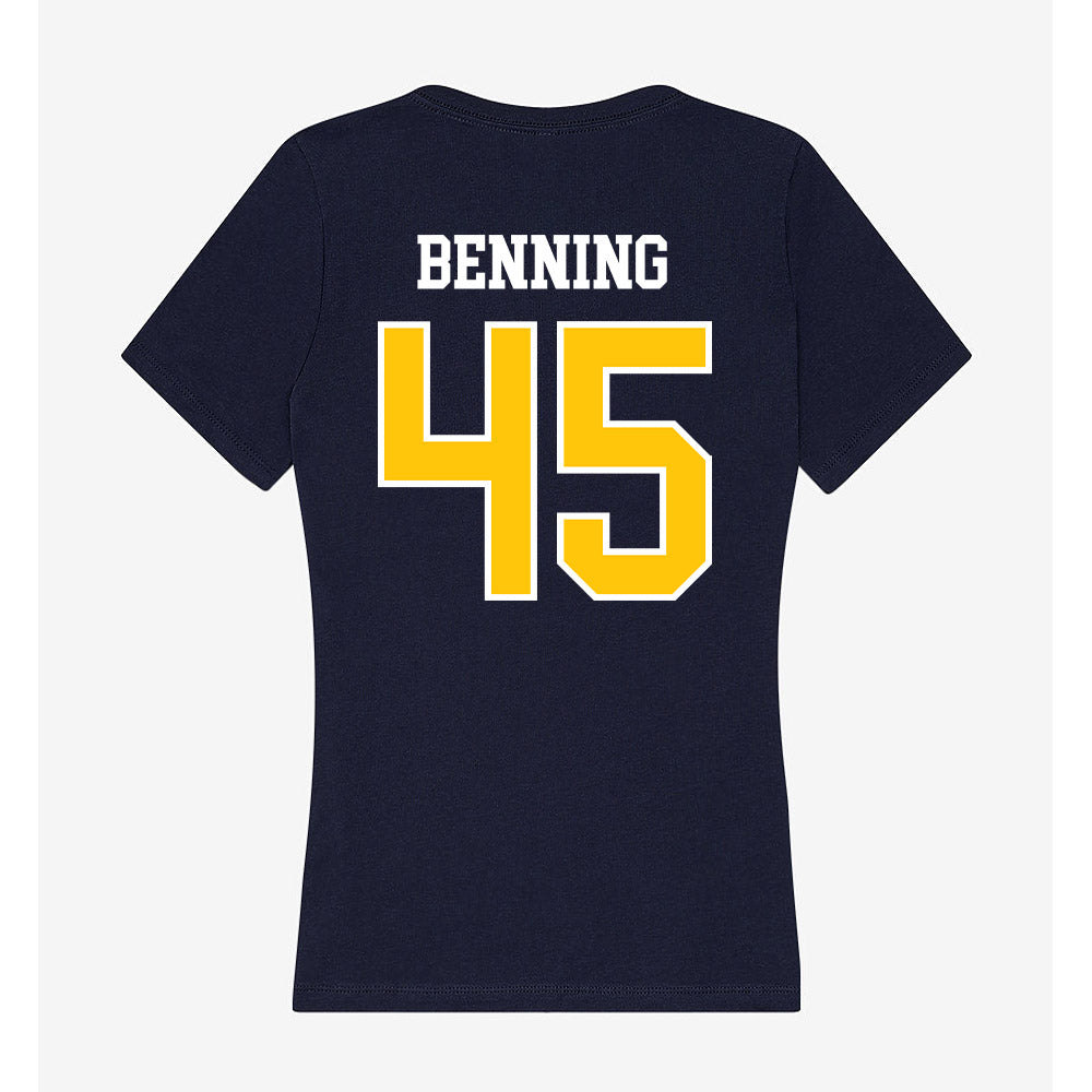 Coppin State - NCAA Softball : JoMhara Benning - Women's V-Neck T-Shirt-1