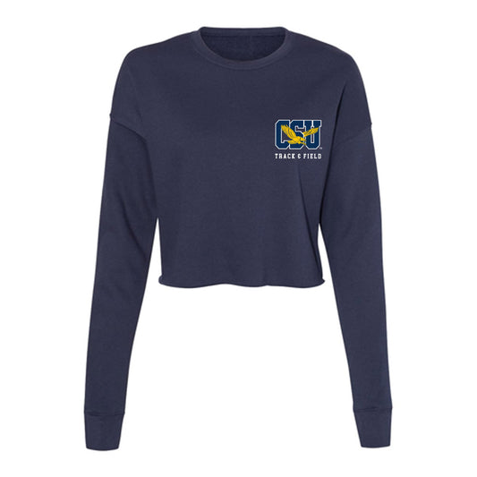 Coppin State - NCAA Men's Track & Field : Taylor Mosley - Women's Cropped Crew Fleece-0