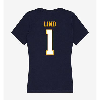 ETBU - NCAA Men's Lacrosse : Blake Lind - Women's V-Neck T-Shirt-1