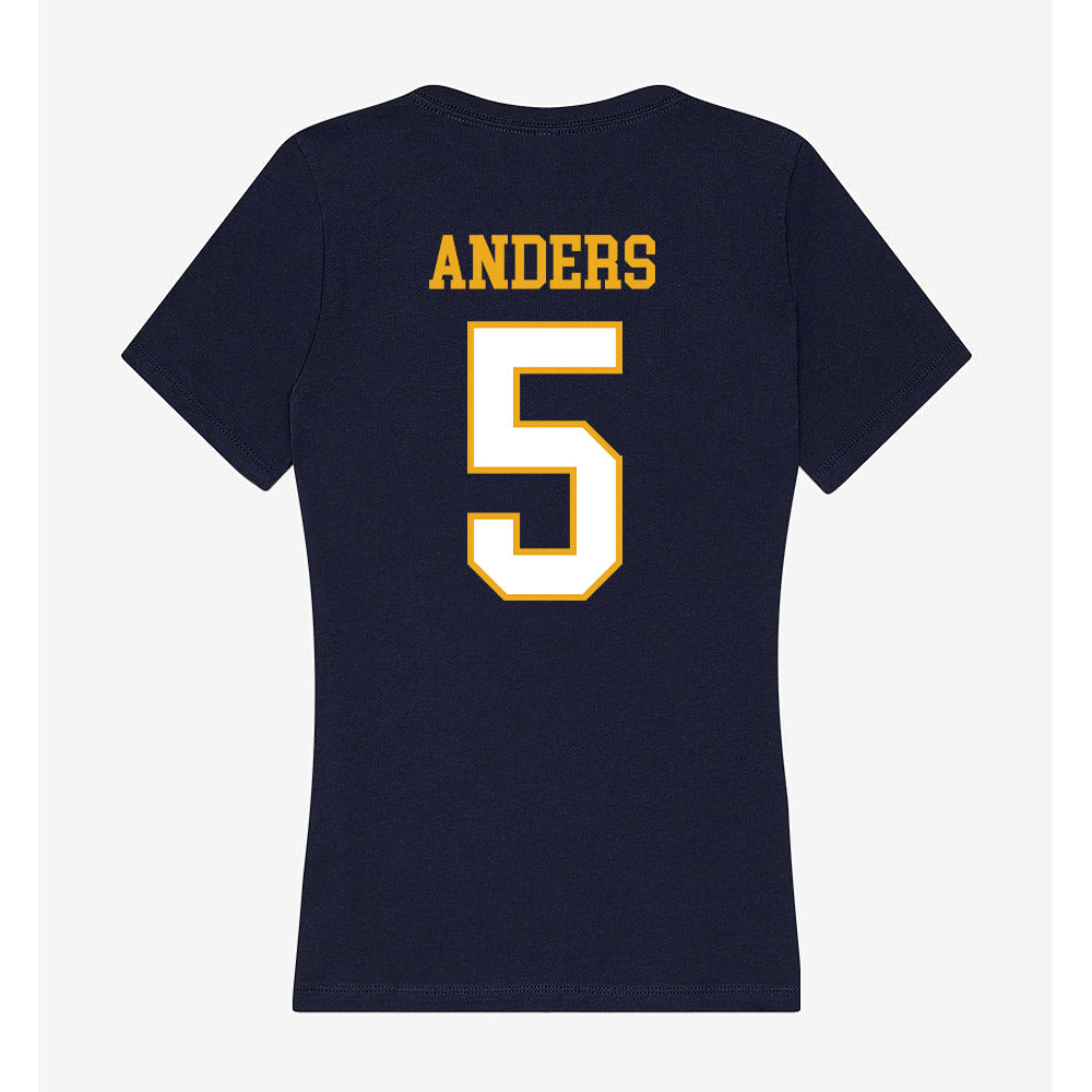 ETBU - NCAA Men's Basketball : Troy Anders - Women's V-Neck T-Shirt-1