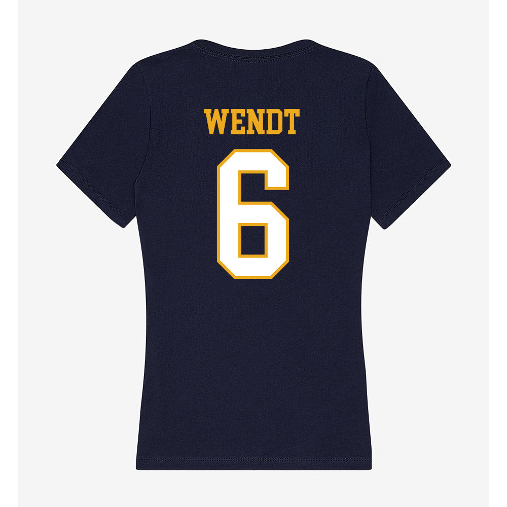ETBU - NCAA Beach Volleyball : Sierra Wendt - Women's V-Neck T-Shirt-1