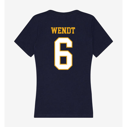 ETBU - NCAA Beach Volleyball : Sierra Wendt - Women's V-Neck T-Shirt-1