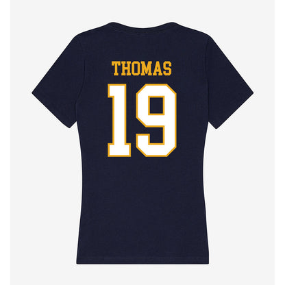 ETBU - NCAA Football : Zay Thomas - Women's V-Neck T-Shirt-1