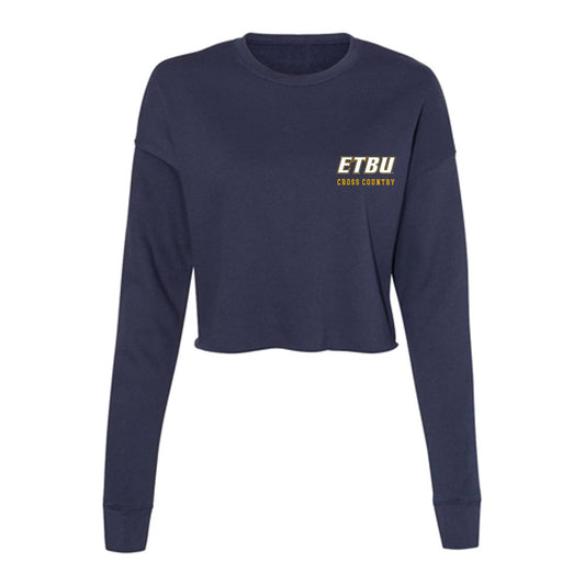 ETBU - NCAA Men's Cross Country : Jagger Stutchman - Women's Cropped Crew Fleece-0