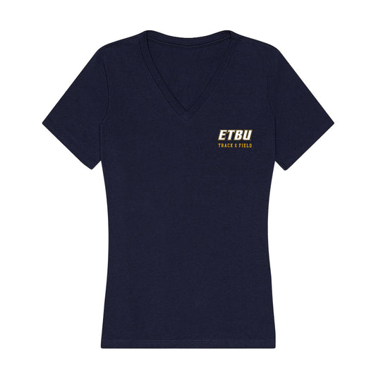 ETBU - NCAA Men's Track & Field : Torrance Lattimore - Women's V-Neck T-Shirt-0