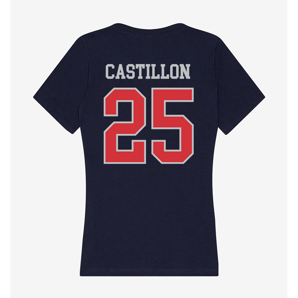 SMC - NCAA Women's Volleyball : Abby Castillon - Women's V-Neck T-Shirt-1