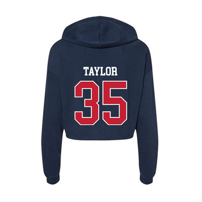 Utah Tech - NCAA Football : Damon Taylor - Women's Crop Fleece Hoodie-1