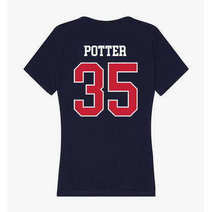 Utah Tech - NCAA Men's Basketball : Ethan Potter - Women's V-Neck T-Shirt-1