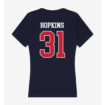 Utah Tech - NCAA Men's Soccer : Alemayehu Hopkins - Women's V-Neck T-Shirt-1