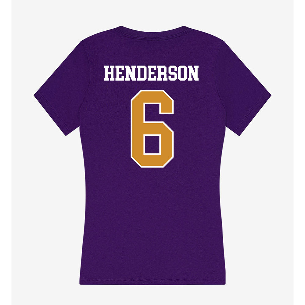 Alcorn - NCAA Men's Basketball : Will Henderson - Women's V-Neck T-Shirt-1