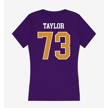 Alcorn - NCAA Football : SharDez Taylor - Women's V-Neck T-Shirt-1