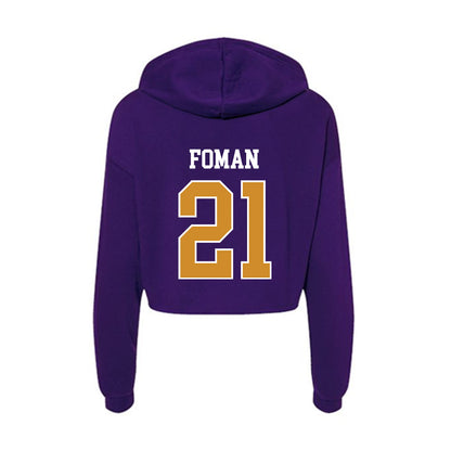 Alcorn - NCAA Men's Basketball : Kameron Foman - Women's Crop Fleece Hoodie-1