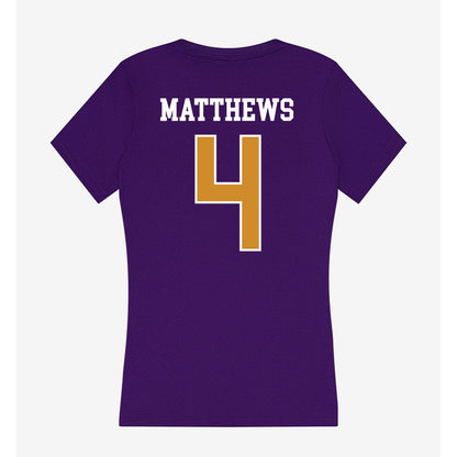 Alcorn - NCAA Football : Jacoby Matthews - Women's V-Neck T-Shirt-1