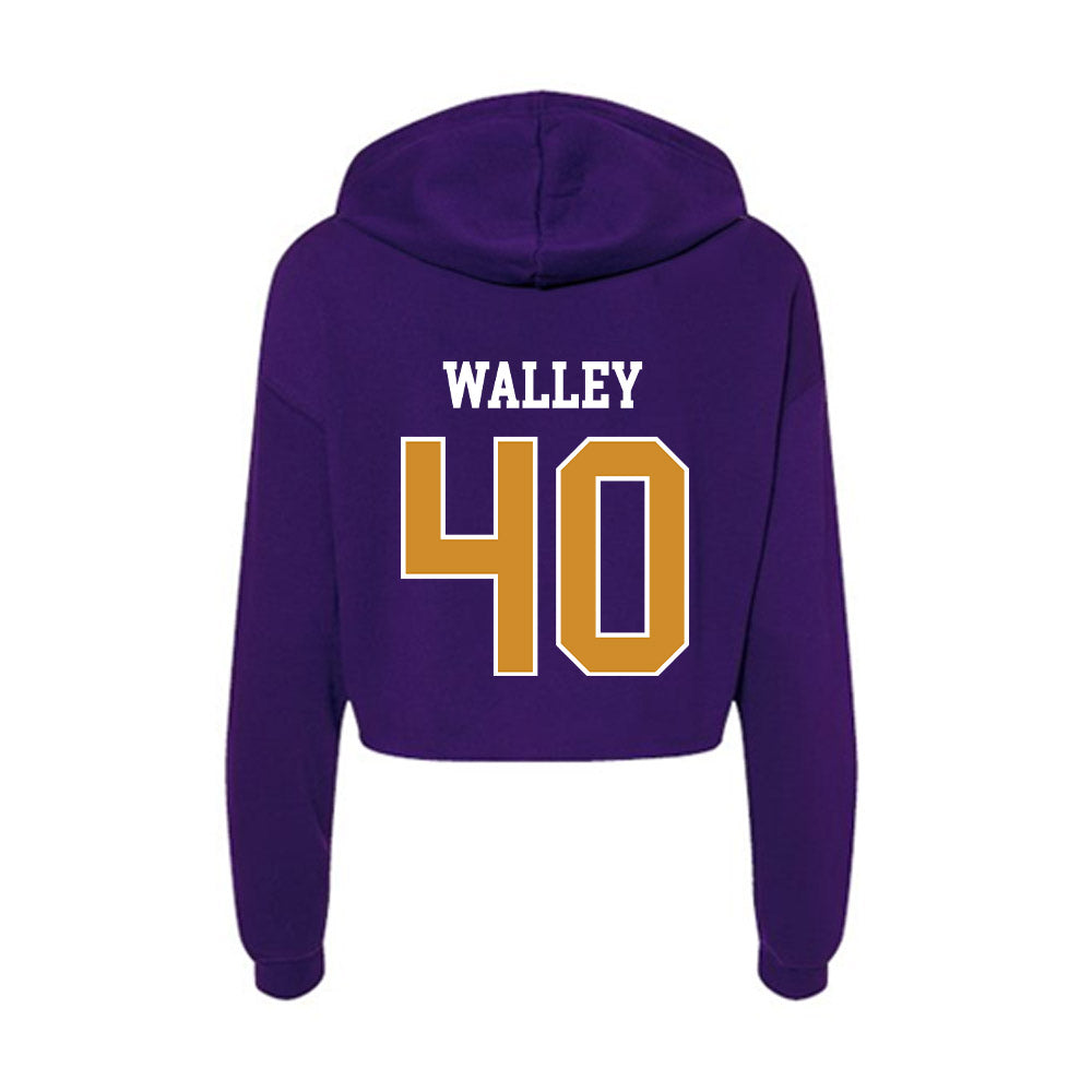 Alcorn - NCAA Football : Christopher Walley - Women's Crop Fleece Hoodie-1
