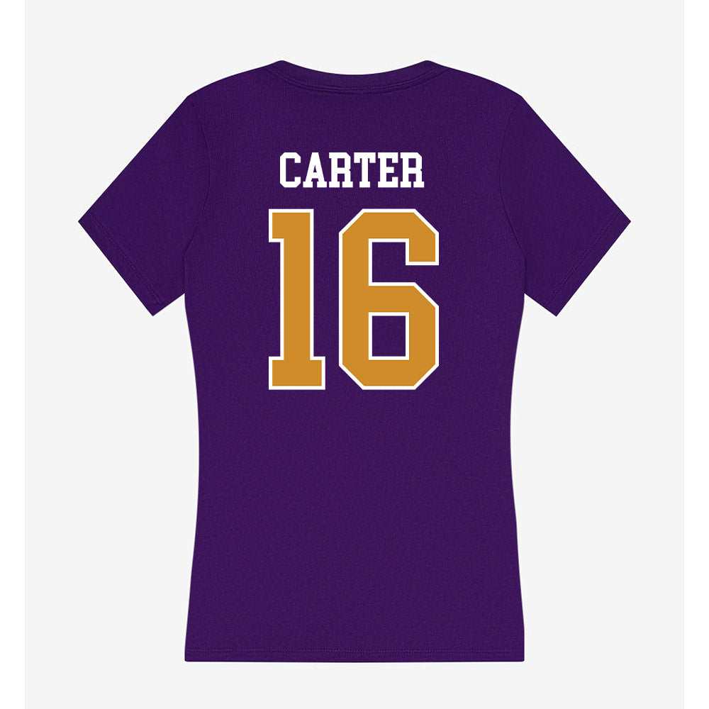 Alcorn - NCAA Women's Volleyball : Courtney Carter - Women's V-Neck T-Shirt-1