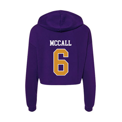 Alcorn - NCAA Football : Bakari McCall - Women's Crop Fleece Hoodie-1