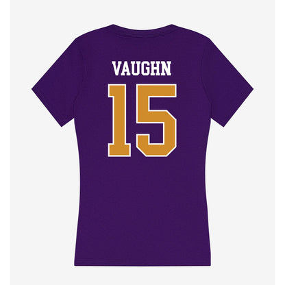 Alcorn - NCAA Football : Xzavier Vaughn - Women's V-Neck T-Shirt-1