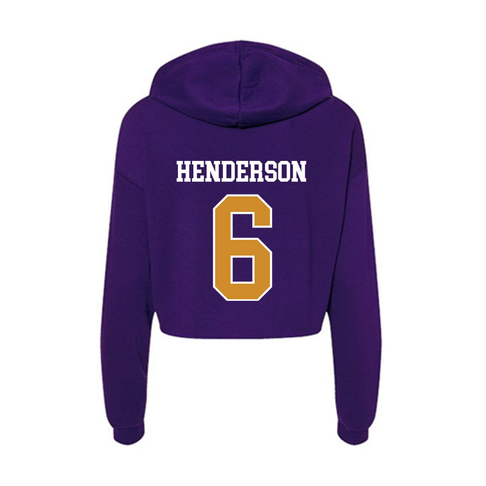 Alcorn - NCAA Men's Basketball : Will Henderson - Women's Crop Fleece Hoodie-1