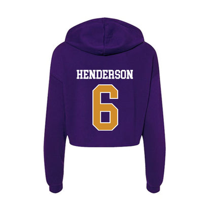 Alcorn - NCAA Men's Basketball : Will Henderson - Women's Crop Fleece Hoodie-1