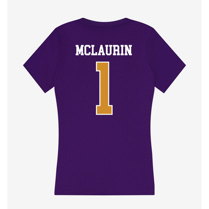 Alcorn - NCAA Football : Orlandus Mclaurin - Women's V-Neck T-Shirt-1