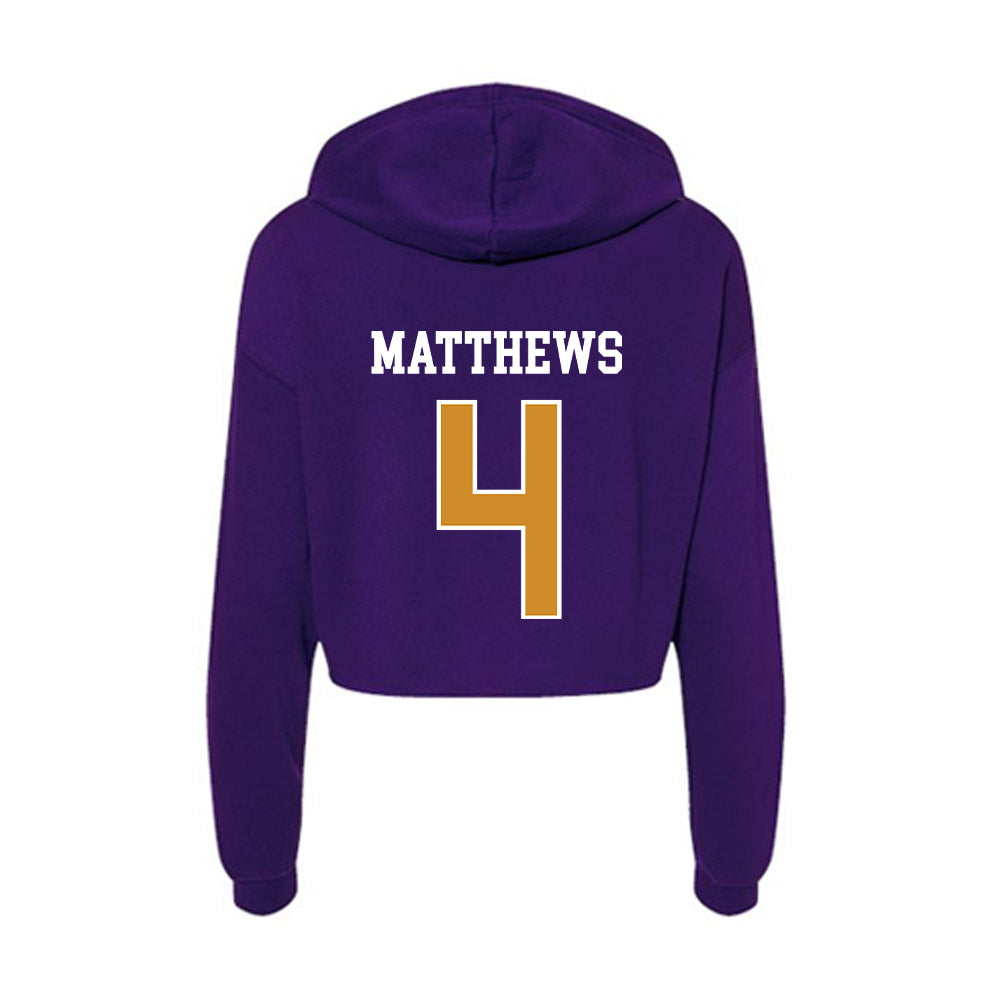 Alcorn - NCAA Football : Jacoby Matthews - Women's Crop Fleece Hoodie-1