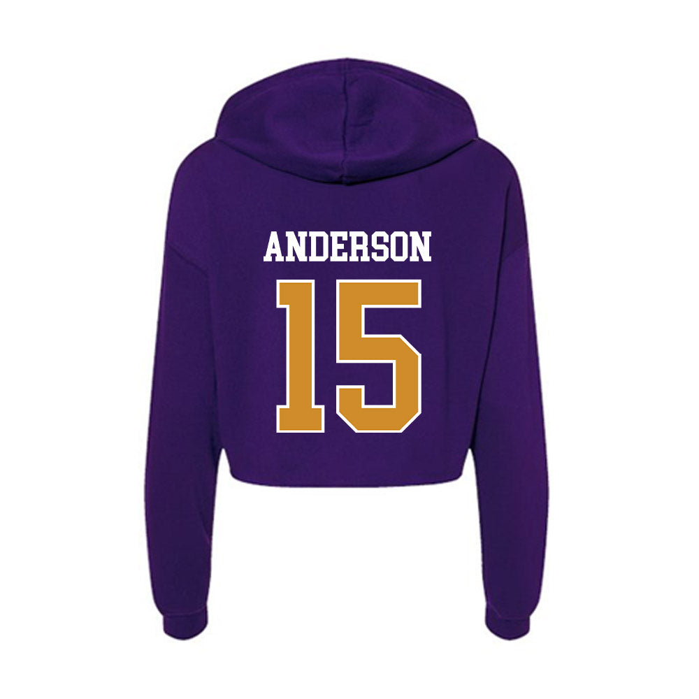 Alcorn - NCAA Women's Basketball : Jeanee Anderson - Women's Crop Fleece Hoodie-1