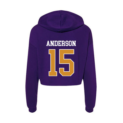 Alcorn - NCAA Women's Basketball : Jeanee Anderson - Women's Crop Fleece Hoodie-1