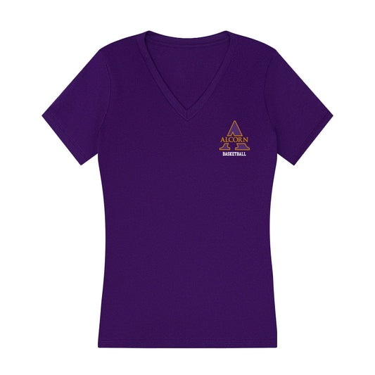 Alcorn - NCAA Men's Basketball : Will Henderson - Women's V-Neck T-Shirt-0