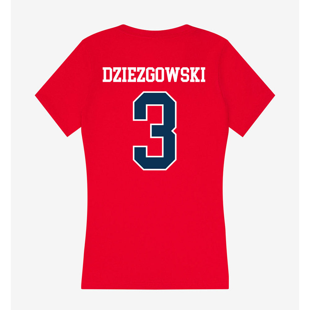 Saginaw Valley - NCAA Women's Basketball : Emma Dziezgowski - Women's V-Neck T-Shirt-1