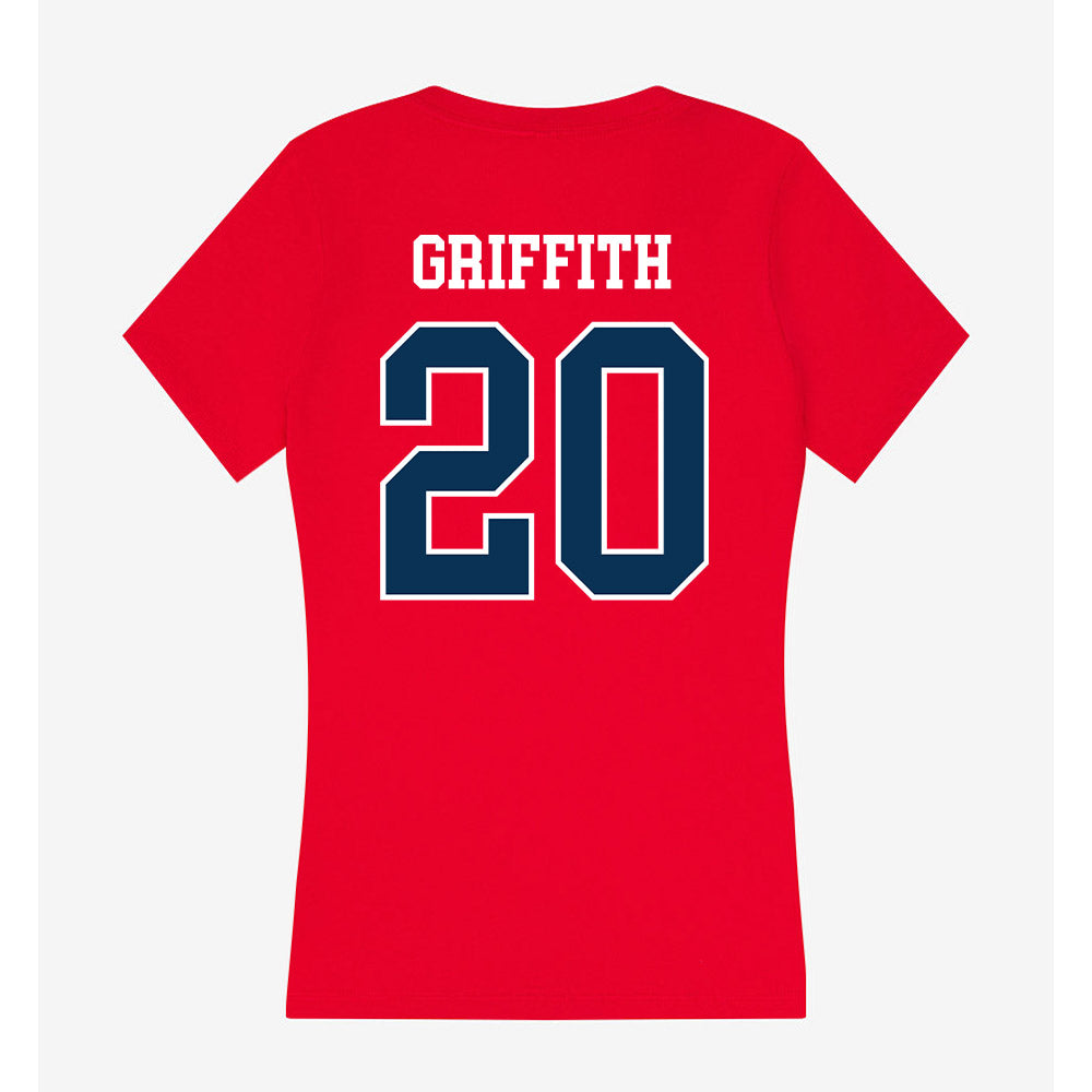 Saginaw Valley - NCAA Men's Soccer : Justin Griffith - Women's V-Neck T-Shirt-1