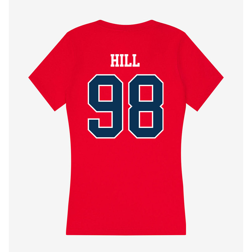 Saginaw Valley - NCAA Football : Allon Hill - Women's V-Neck T-Shirt-1