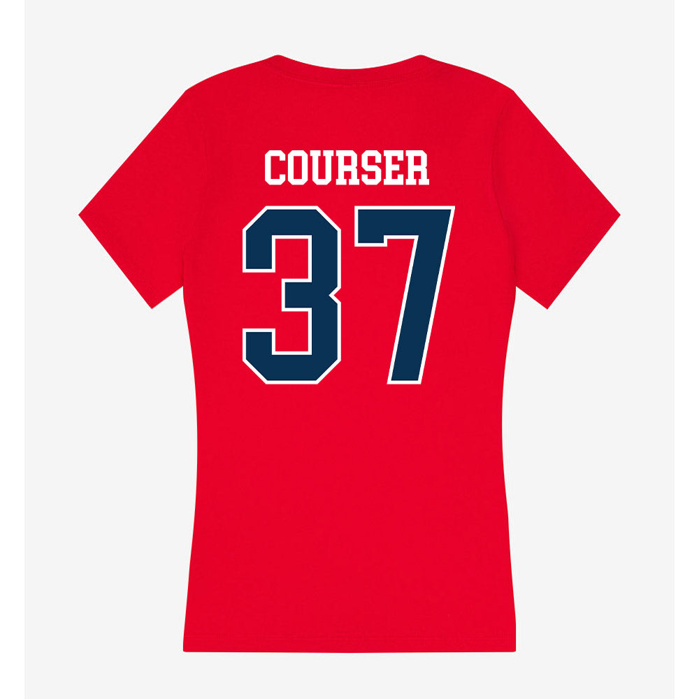 Saginaw Valley - NCAA Football : Brayden Courser - Women's V-Neck T-Shirt-1